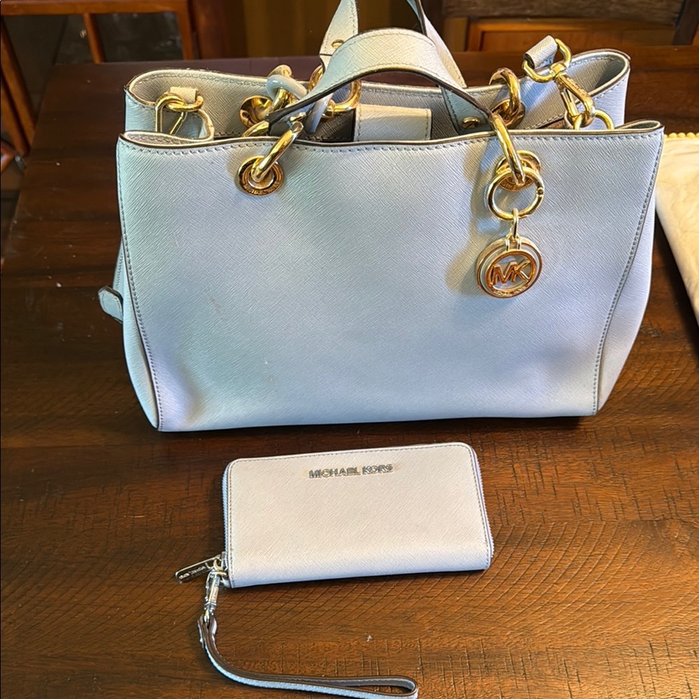 Michael Kors Light Blue Tote Bag